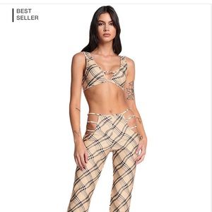 I.AM.GIA plaid lucid plants and lucid top - set